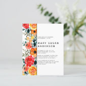 Papier BUDGET Floral Célébration de la vie Invitation (Debout devant)