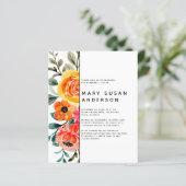 Papier BUDGET Floral Célébration de la vie Invitation (Debout devant)