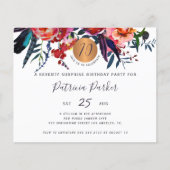 Papier Budget floral chic 70e anniversaire invitation fêt (Devant)
