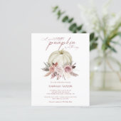 Papier Budget Floral Citrouille Invitation Baby shower fi (Debout devant)