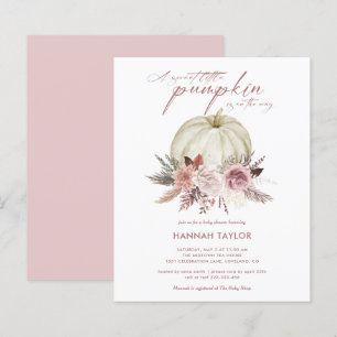 Papier Budget Floral Citrouille Invitation Baby shower fi