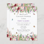 Papier Budget Floral Couples Douche Invitation (Devant / Derrière)