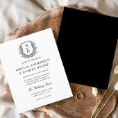 Papier Budget Floral Crest Monogramme Mariage Élégant