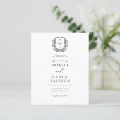 Papier Budget Floral Crest Monogramme Mariage Élégant (Debout devant)