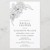 Papier Budget Floral Croquis Invitation nuptiale douche (Devant)