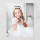 Papier Budget Floral Cross Girl Photo First Communion (Dos)