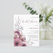 Papier Budget Floral Drive Par Bridal Shower Invitation (Debout devant)