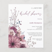 Papier Budget Floral Drive Par Bridal Shower Invitation (Devant)
