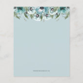 Papier Budget Floral Dusty Blue Bridal Shower Invitation (Dos)