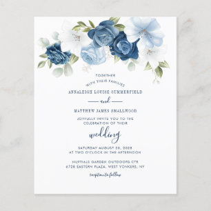 Papier Budget Floral Dusty Blue Greenery Mariage