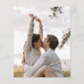 Papier BUDGET Floral Dusty Blue Monogramme Photo Mariage (Dos)