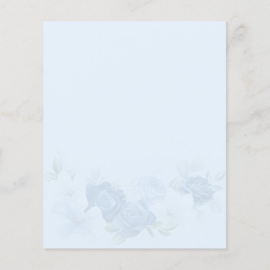 Papier Budget Floral Dusty Blue Rehearsal Dîner Invitatio (Dos)