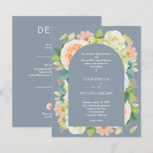 Papier Budget Floral Dusty Mariage bleu tout en un Invita