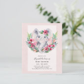 Papier BUDGET Floral Elephant Baby shower Invitation (Debout devant)