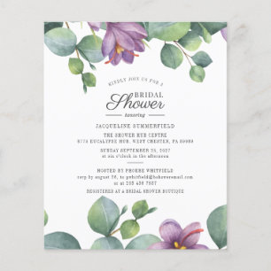 Papier Budget Floral Eucalyptus Invitation à la douche nu
