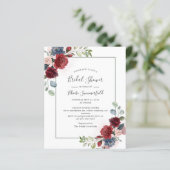 Papier Budget Floral Eucalyptus Invitation à la douche nu (Debout devant)