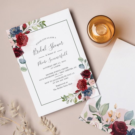 Papier Budget Floral Eucalyptus Invitation à la douche nu