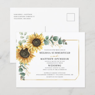 Papier Budget Floral Eucalyptus Sunflower Mariage Invitat