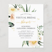 Papier Budget Floral Fête des mariées virtuelle rose (Devant)