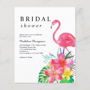 Papier BUDGET Floral Flamant rose Tropical Fête des marié