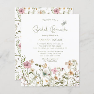 Papier Budget Floral Fleur sauvage Invitation de Brunch