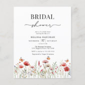 Papier Budget Floral Fleur sauvage nuptiale Invitation (Devant)