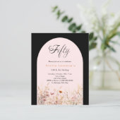 Papier Budget floral fleur sauvage rose noir 50e annivers (Debout devant)