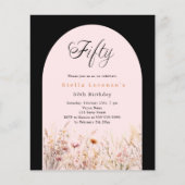 Papier Budget floral fleur sauvage rose noir 50e annivers (Devant)