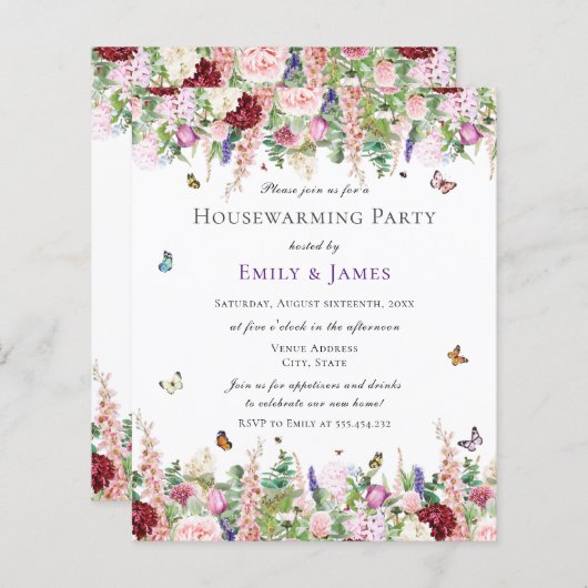 Papier Budget Floral Foyer (Devant / Derrière)