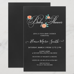 Papier Budget Floral Genre Neutre Baby shower Invitation