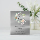 Papier Budget Floral Invitation du 70e anniversaire (Debout devant)