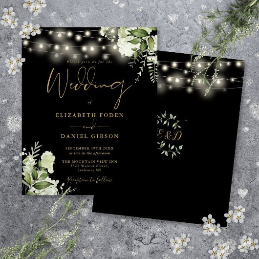 Papier Budget Floral Lumières Black Gold Faire-part de ma