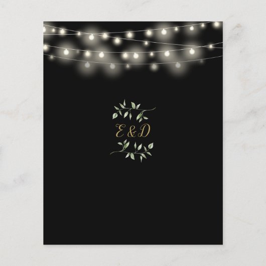 Papier Budget Floral Lumières Black Gold Faire-part de ma (Dos)