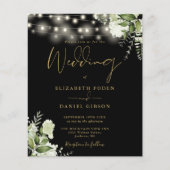 Papier Budget Floral Lumières Black Gold Faire-part de ma (Devant)