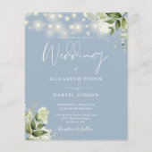 Papier Budget Floral Lumières Dusty Blue Faire-part de ma (Devant)