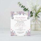 Papier Budget Floral Mariage Fête Invitation (Debout devant)