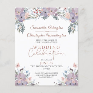 Papier Budget Floral Mariage Fête Invitation