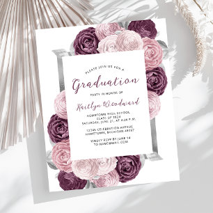 Papier Budget Floral Mauve Blush Argent Diplôme