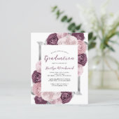 Papier Budget Floral Mauve Blush Silver Graduation (Debout devant)