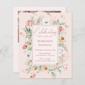 Papier Budget Floral Memorial Célébration de la vie (Devant / Derrière)