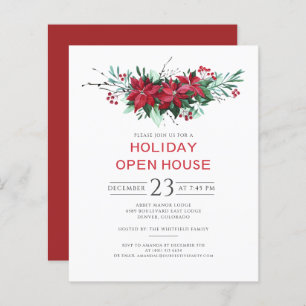 Papier Budget Floral Noël Open House Invitation