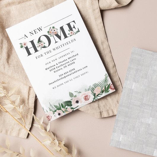 Papier Budget Floral Nouvelle adresse Moving Faire-part