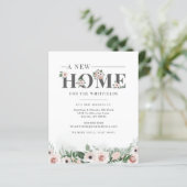 Papier Budget Floral Nouvelle adresse Moving Faire-part (Debout devant)