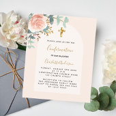 Papier Budget floral or rose Confirmation d'invitation