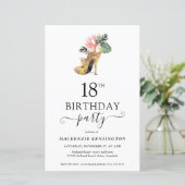 Papier Budget Floral or talons hauts 18e anniversaire (Debout devant)