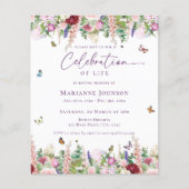 Papier Budget Floral Papillons Célébration de la vie (Devant)