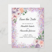 Papier Budget Floral Parties scintillant QR Code Enregist (Devant / Derrière)