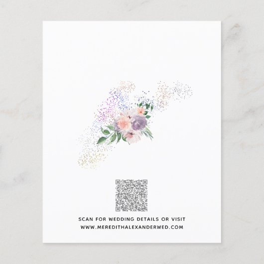 Papier Budget Floral Parties scintillant QR Code Enregist (Dos)