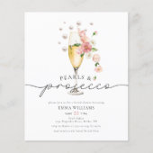 Papier Budget Floral Pearl & Prosecco Fête des mariées (Devant)
