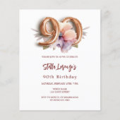 Papier Budget floral pêche en or blanc 90e anniversaire (Devant)